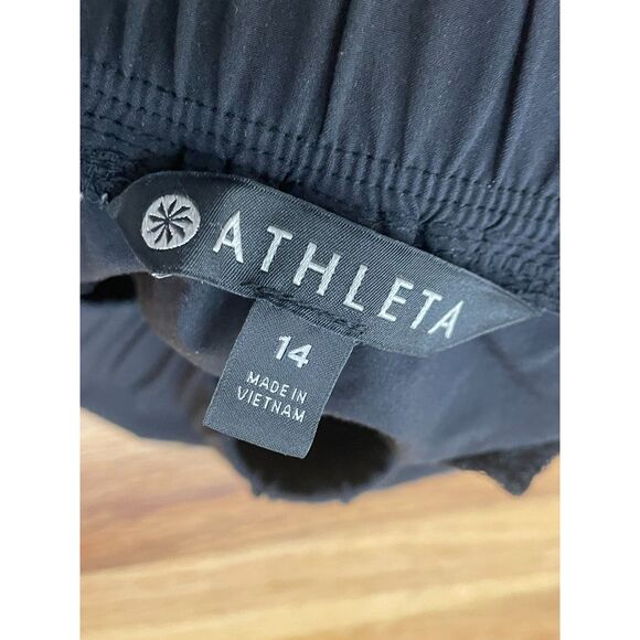 Athleta Aspire Women's 14 Black Pants Polyester Ankle Tapered Leg Stretch Yoga - Picture 4 of 10